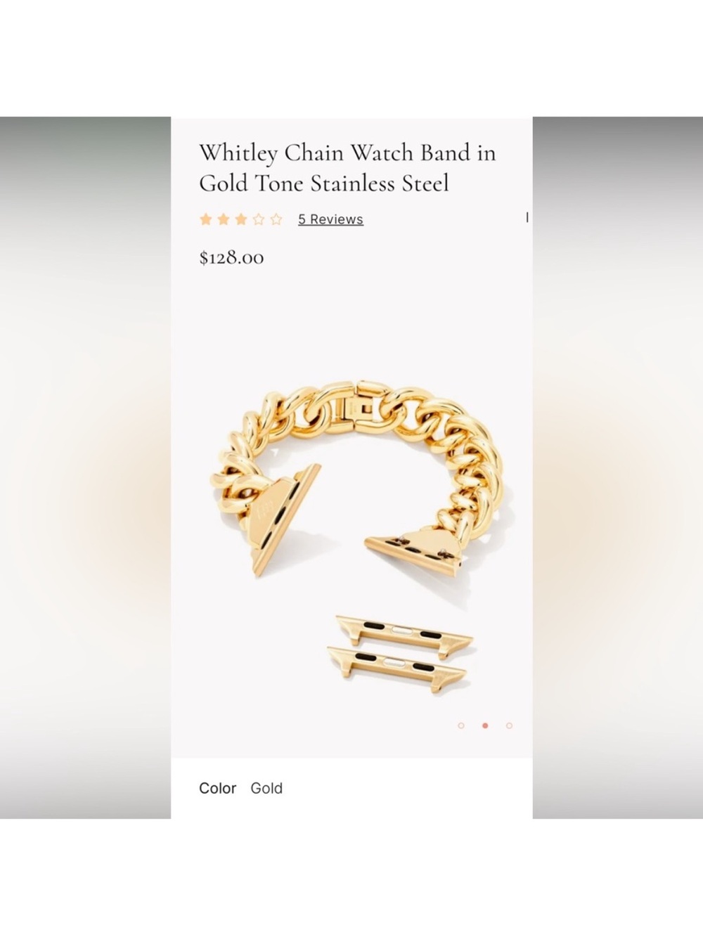 Kendra Scott Whitley Chain Watch Band in Gold Tone